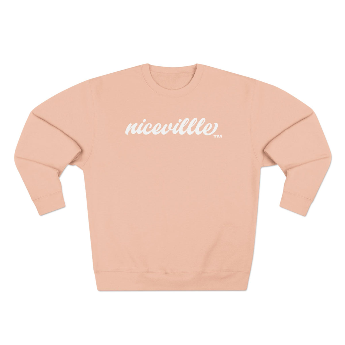 Niceville Script Crewneck Sweatshirt — Peach Cozy Casual Pullover